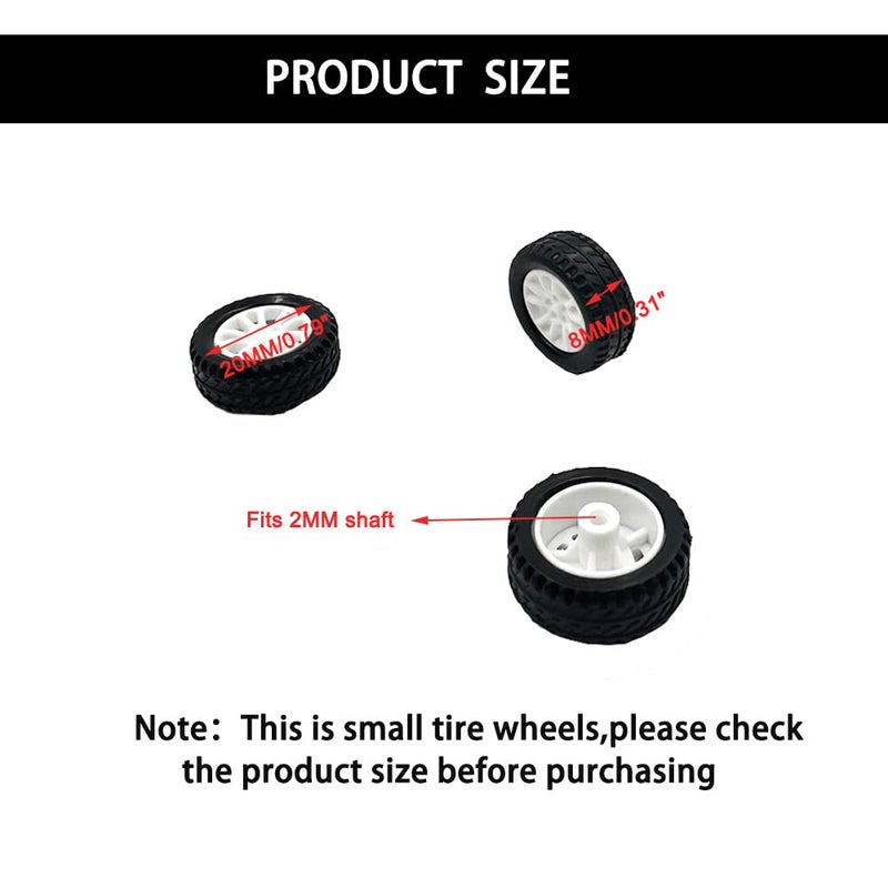 URIMPAVIDO 10pcs Toy Car Wheels 20mm Rubber Tire for DIY Model Accessories - Image 2